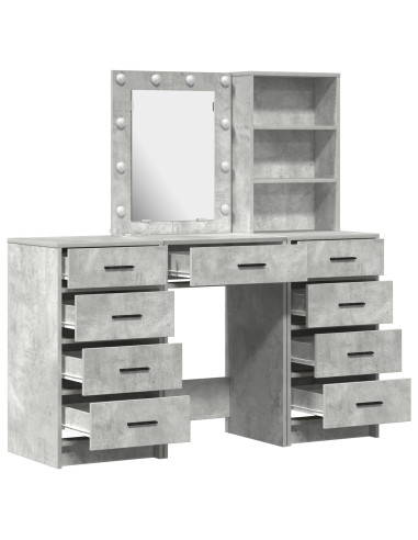 Tavolo da Trucco con cassetto 3 pcs Grigio 40 x 41 x 135 cm