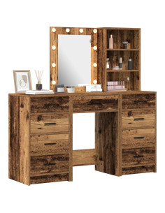 Tavolo da Trucco con cassetto 3 pcs Marrone 40 x 41 x 135 cm 2