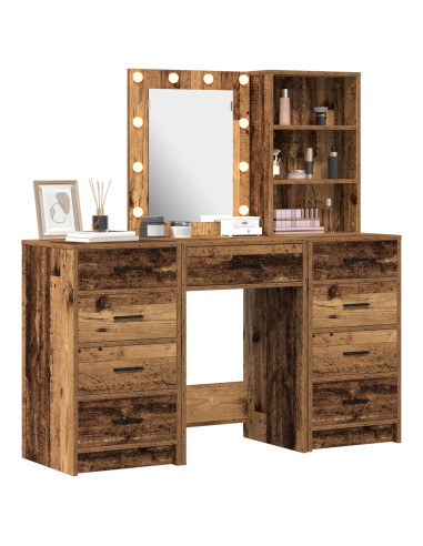 Tavolo da Trucco con cassetto 3 pcs Marrone 40 x 41 x 135 cm