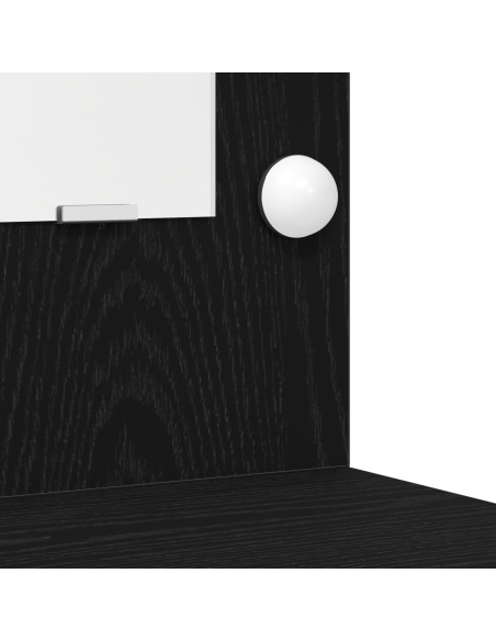 Set da toeletta a 2 pezzi con LED in legno ingegnerizzato nero