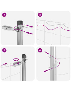 Palo della recinzione Argento 25 x 0,8 m (rete 19 x 19 mm) 2