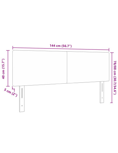 Testiera con testiera Grigio scuro 144 cm Pelle Sintetica