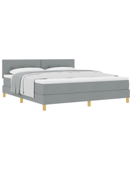 Letto a molle con materasso grigio chiaro 180x200 cm tessuto