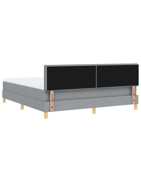 Letto a molle con materasso grigio chiaro 180x200 cm tessuto