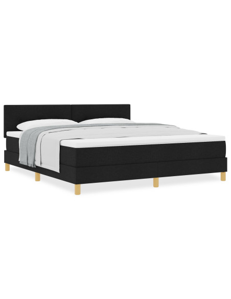 Letto a molle con materasso Nero 180 x 200 cm Tessuto