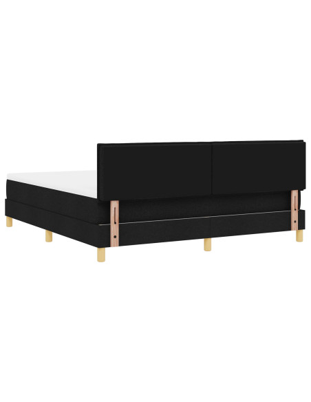 Letto Contenitore con Materasso Nero 180x200 cm Tessuto