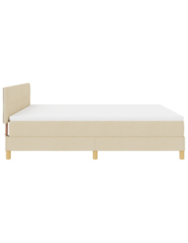 Letto a molle con materasso Crema 180 x 200 cm Tessuto