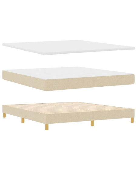 Letto box spring con materasso panna 180x200 cm tessuto