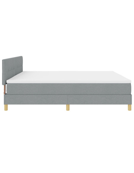 Letto con Box Spring con Materasso Grigio Chiaro 200x200 cm Tessuto