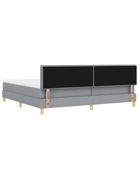 Letto con Box Spring con Materasso Grigio Chiaro 200x200 cm Tessuto