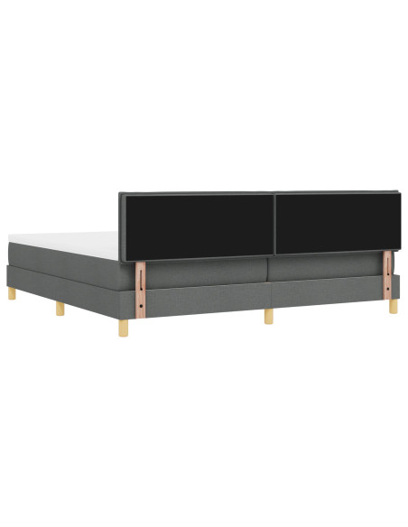 Letto con Box Spring con Materasso Grigio Scuro 200x200 cm Tessuto