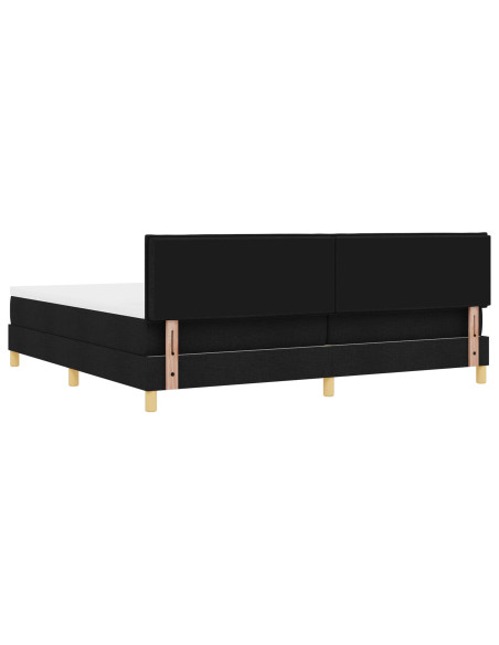 Letto con Box Spring e Materasso Nero 200x200 cm Tessuto