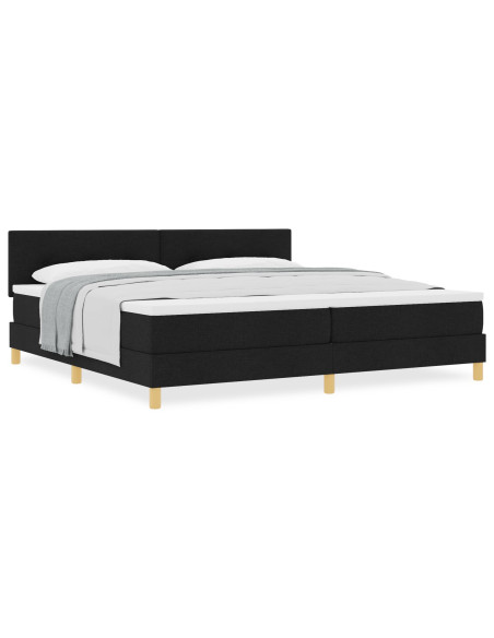 Letto con Box Spring e Materasso Nero 200x200 cm Tessuto