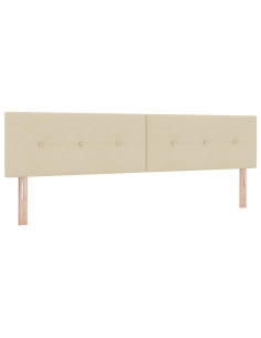 Letto a molle con materasso Crema 200 x 200 cm Tessuto 2