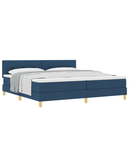 Letto Box Spring con Materasso Blu 200x200 cm Tessuto