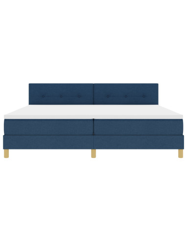 Letto a molle con materasso Blu 200 x 200 cm Tessuto