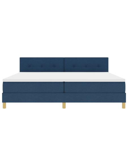 Letto a molle con materasso Blu 200 x 200 cm Tessuto
