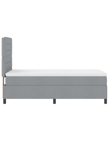 Letto a molle con materasso Grigio chiaro 90 x 200 cm Tessuto