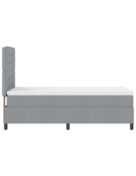 Letto con Box Spring  Grigio Chiaro 90x200 cm Tessuto
