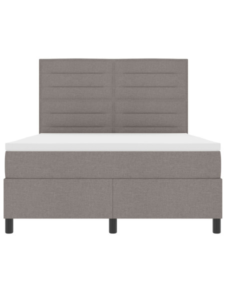 Letto con Box Spring  con Materasso Tortora 140x190 cm Tessuto
