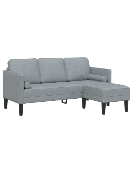 Set di divani con cuscino 2 pcs Grigio chiaro Poliestere