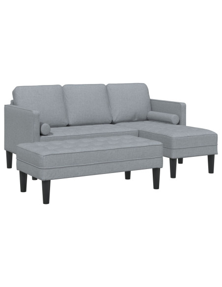 Set di 2 Divani con Cuscini Grigio Chiaro