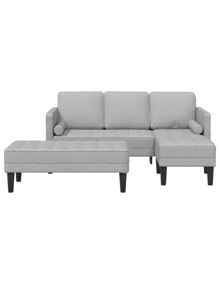 Set di divani a 2 pezzi con cuscini in tessuto grigio nuvola