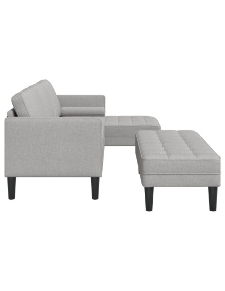 Set di divani a 2 pezzi con cuscini in tessuto grigio nuvola