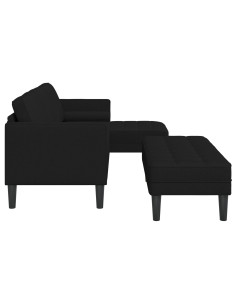 Set di divani con cuscino 2 pcs Nero Poliestere 2