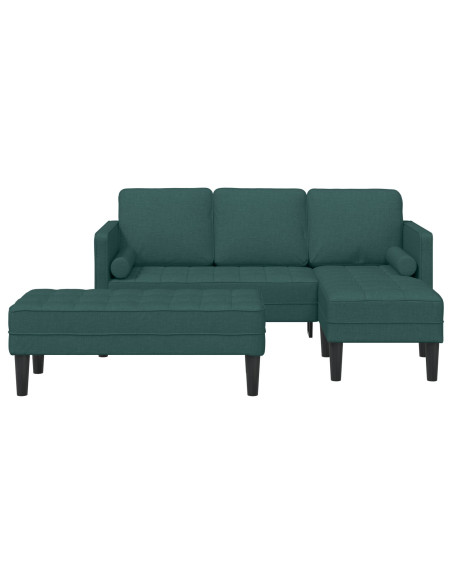 Set di divani 2 pezzi con cuscini in tessuto verde scuro