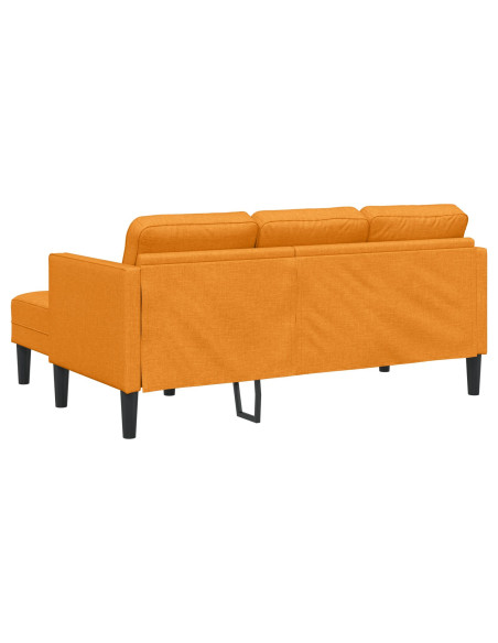 Set di divani da 2 pezzi con cuscini in tessuto giallo scuro