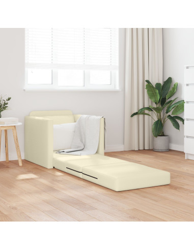 Divano letto 60cm Crema Pelle Artificiale