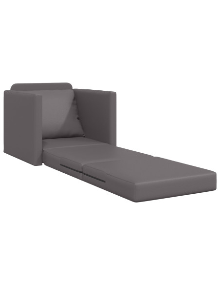 Divano Letto da Pavimento  2-in-1 Grigio 74x77x81 cm Pelle Sintetica