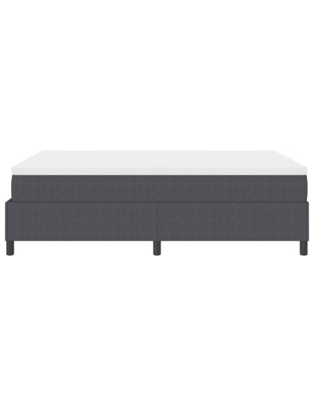 Letto con Rete a Molla e Materasso Grigio Scuro 140x200 cm Tessuto Corduroy