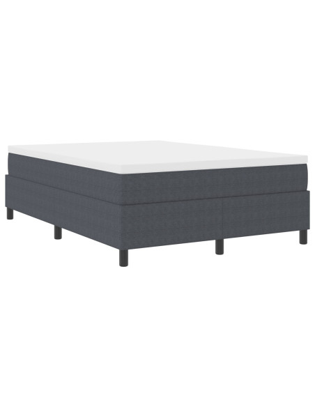 Letto con Rete a Molla e Materasso Grigio Scuro 140x200 cm Tessuto Corduroy