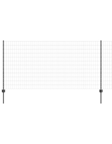 Recinzione con Posto Grigio 1,2 x 25 m Acciaio e PVC