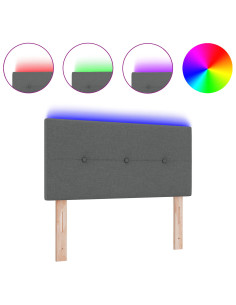 Testiera LED con testiera Grigio scuro 90 cm Poliestere