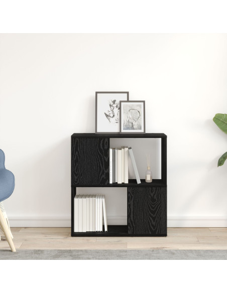 Scaffale  Nero Rovere 60x24x63 cm in legno ingegnerizzato