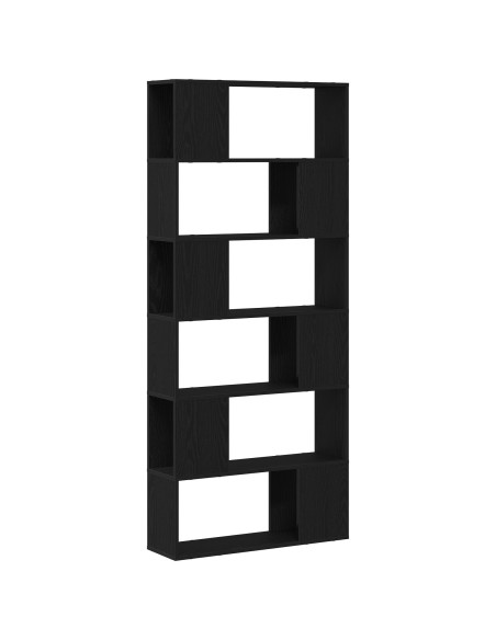 Scaffale  Nero Rovere 80x24x186 cm Legno ingegnerizzato