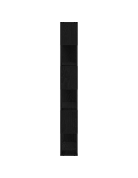 Scaffale  Nero Rovere 80x24x186 cm Legno ingegnerizzato