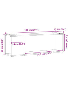 Set mobile TV Nero 100 x 24 x 63 cm Legno multistrato 2