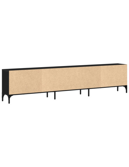 Mobile TV  con cassetto Nero Rovere 200x25x44 cm Legno ingegnerizzato