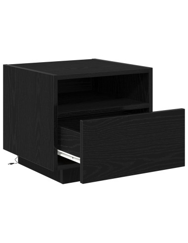 Armadio da Notte con cassetto 2 pcs Rovere Nero 40 x 39 x 37 cm