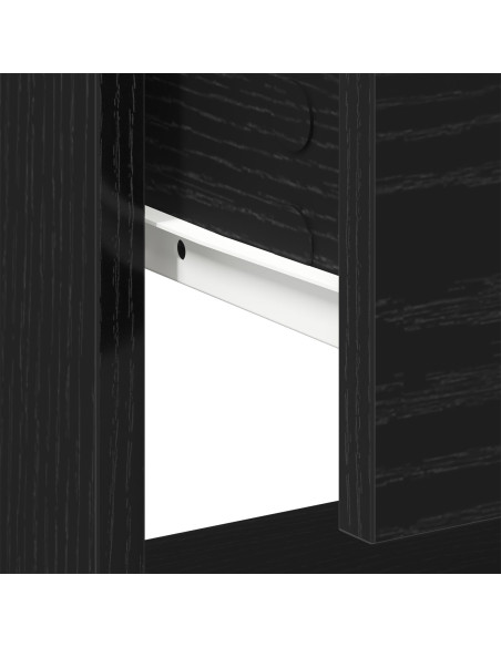 Comodino Nero Rovere 45x34x48 cm Legno ingegnerizzato