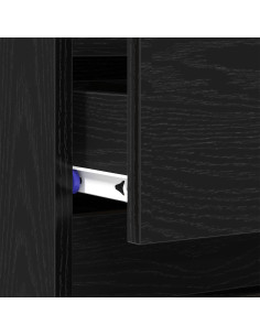Armadio da Notte Rovere Nero 45 x 35 x 44 cm Legno multistrato