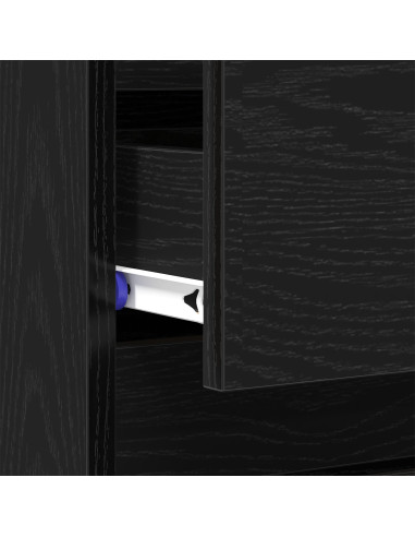 Armadio da Notte Rovere Nero 45 x 35 x 44 cm Legno multistrato