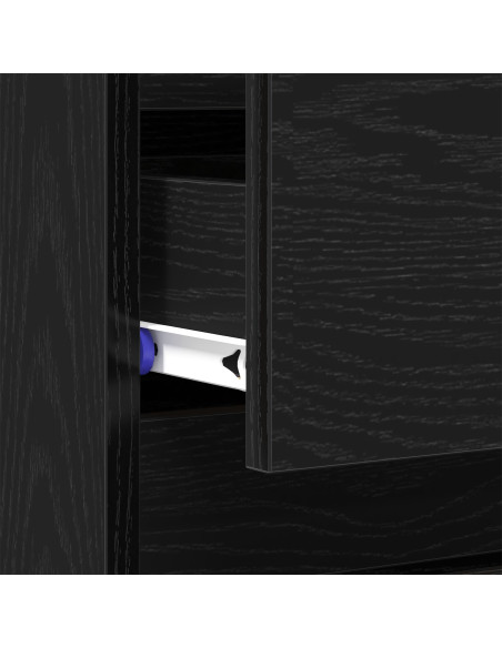 Armadio da Notte Rovere Nero 45 x 35 x 44 cm Legno multistrato