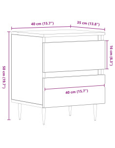 Armadio da Notte con cassetto Legno vecchio 40 x 35 x 50 cm