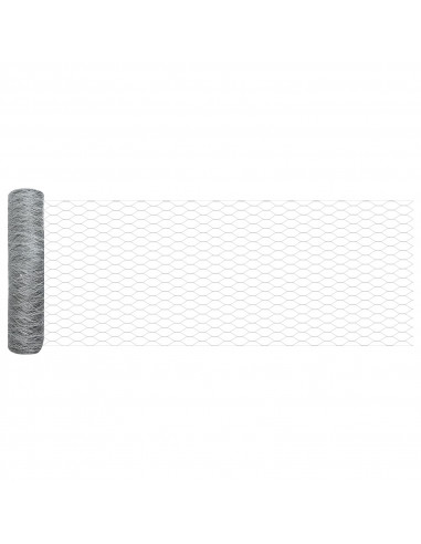 Pali per Recinto  11 pz U-Channel 60 cm Acciaio Galvanizzato, Recinto Esagonale  0,6x50 m Acciaio Galvanizzato