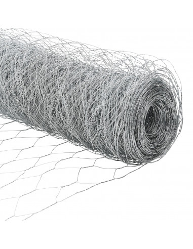 Pali per Recinto 11 pz U-Channel 60 cm Acciaio Galvanizzato,  Recinto Esagonale 0.6x100 m Acciaio Galvanizzato